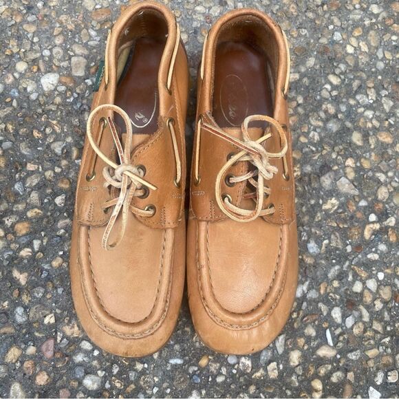 Vintage bass sugarloafer platform lace up oxfords natural leather sz 6 - Picture 3 of 6